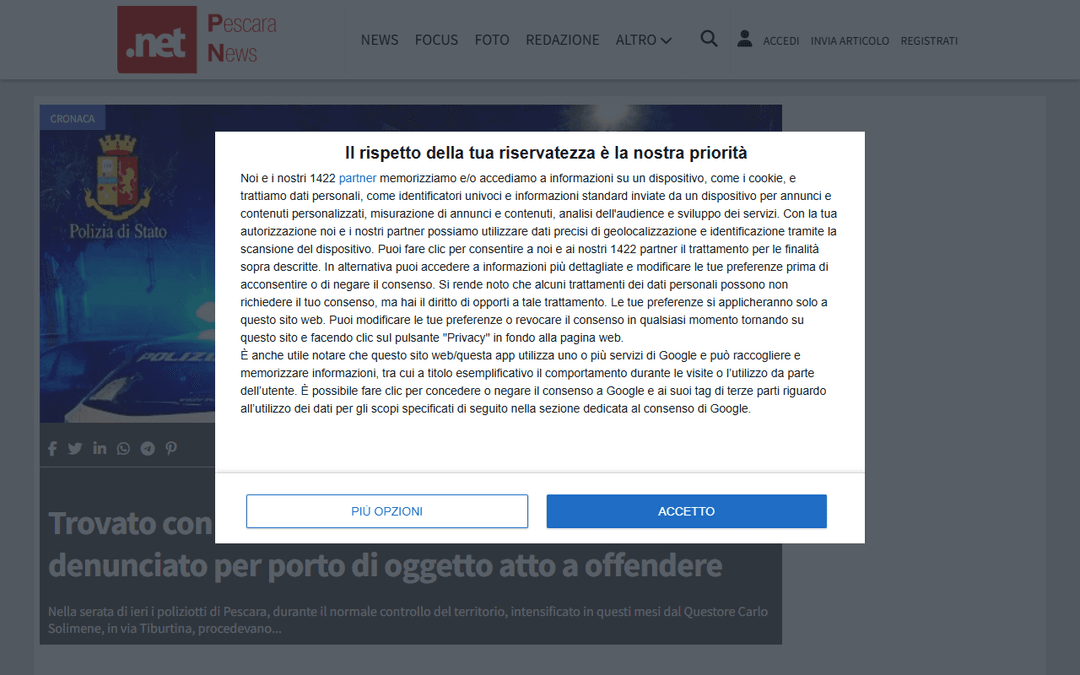 pescaranews.net publisher screenshot