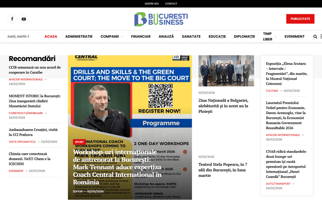 bucurestibusiness.ro publisher screenshot
