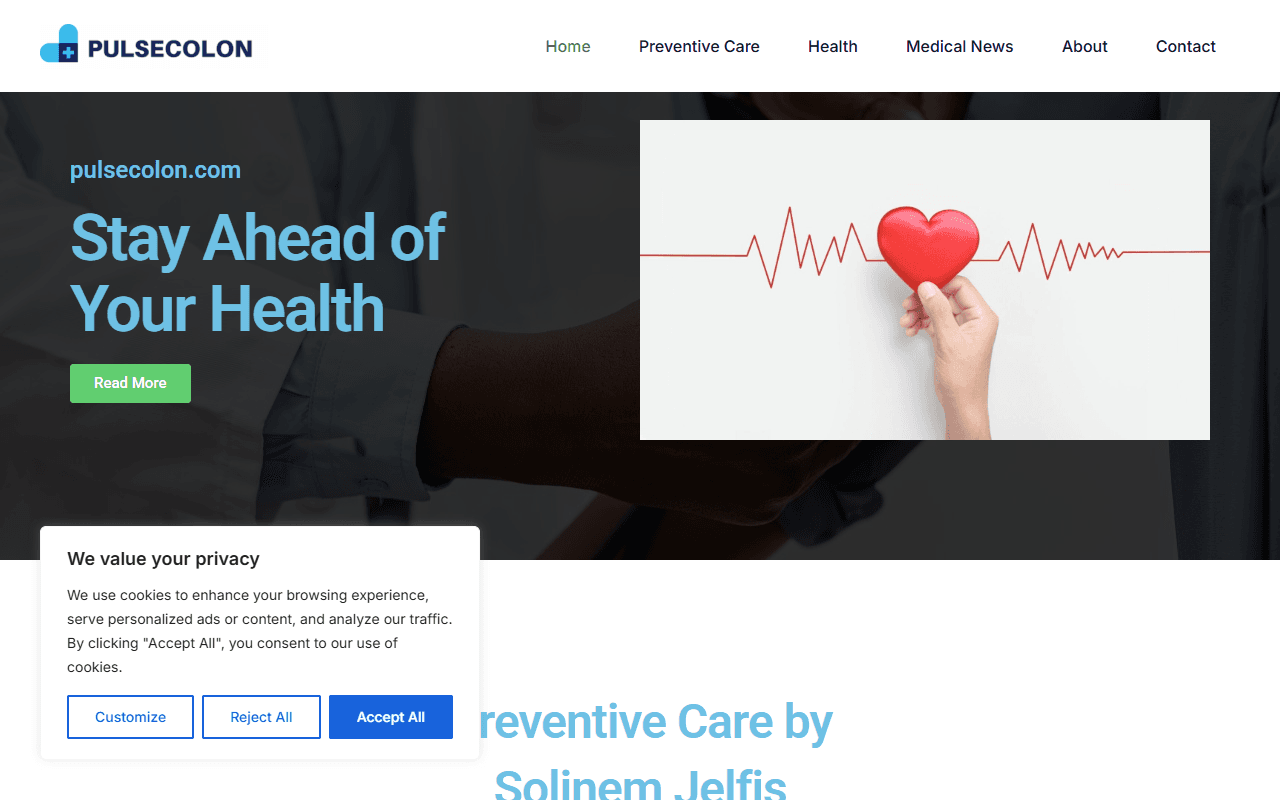 pulsecolon.com publisher screenshot