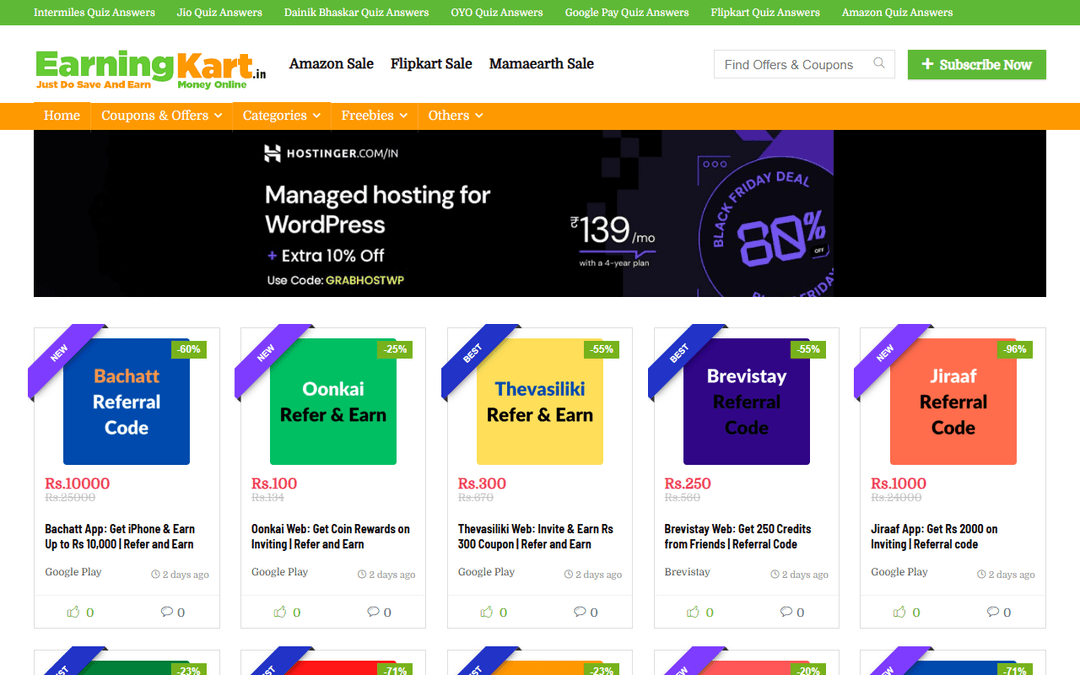 earningkart.in publisher screenshot