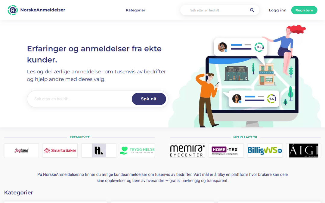 norskeanmeldelser.no publisher screenshot