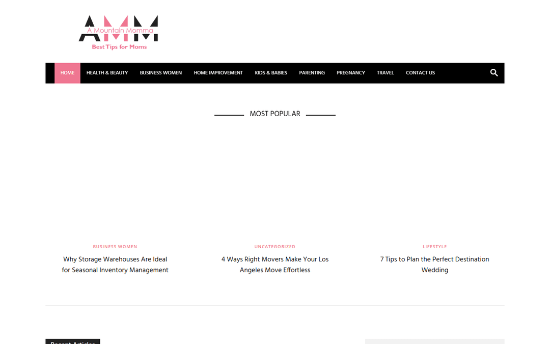 amountainmomma.com publisher screenshot