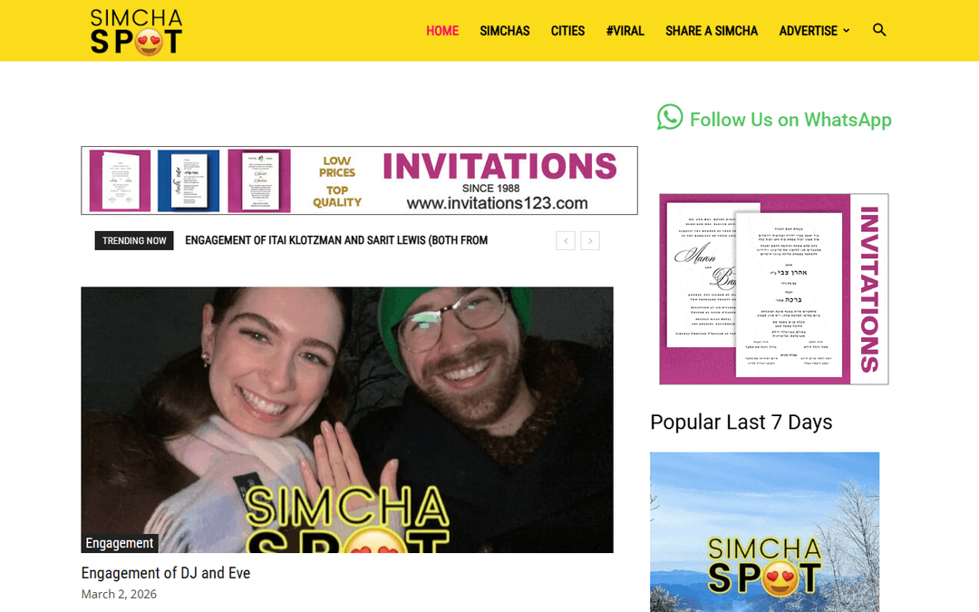 simchaspot.com publisher screenshot