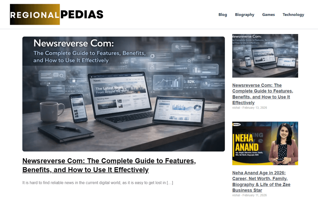 regionalpedias.com publisher screenshot
