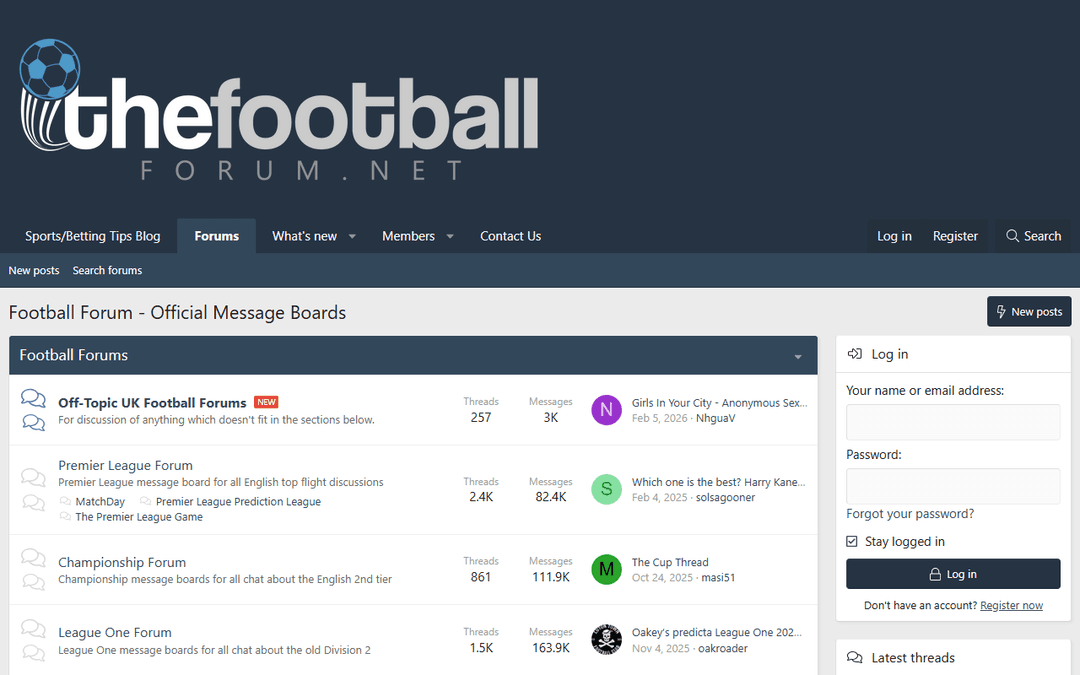 thefootballforum.net publisher screenshot