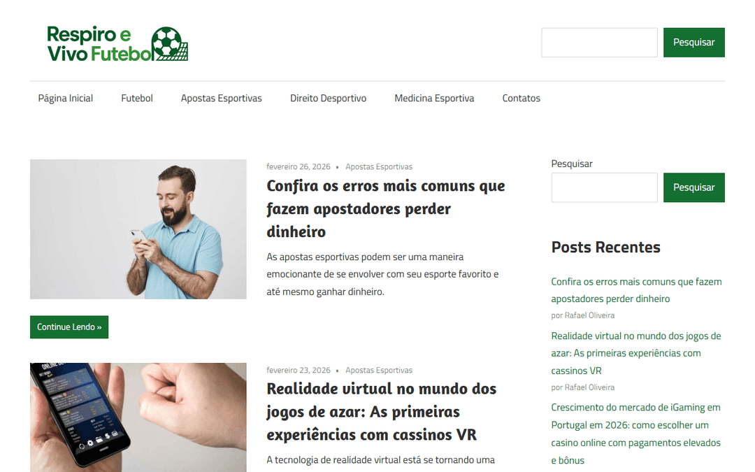 vivofutebol.com.br publisher screenshot