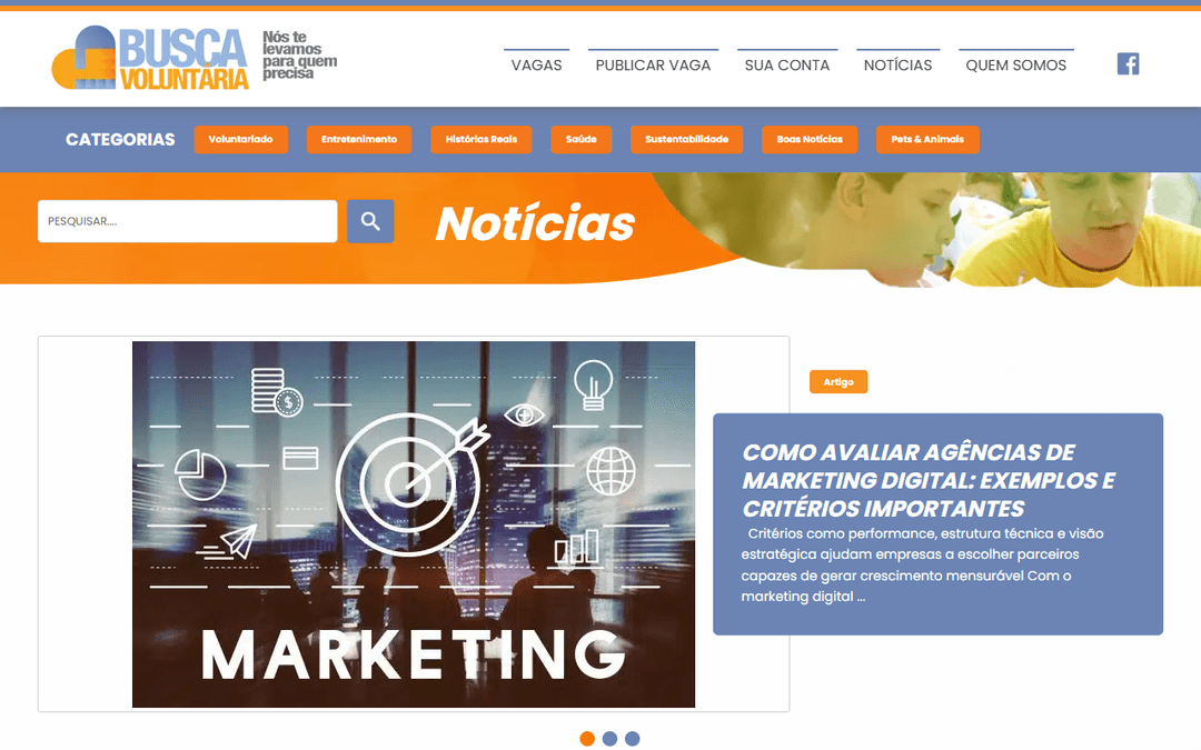 noticias.buscavoluntaria.com.br publisher screenshot