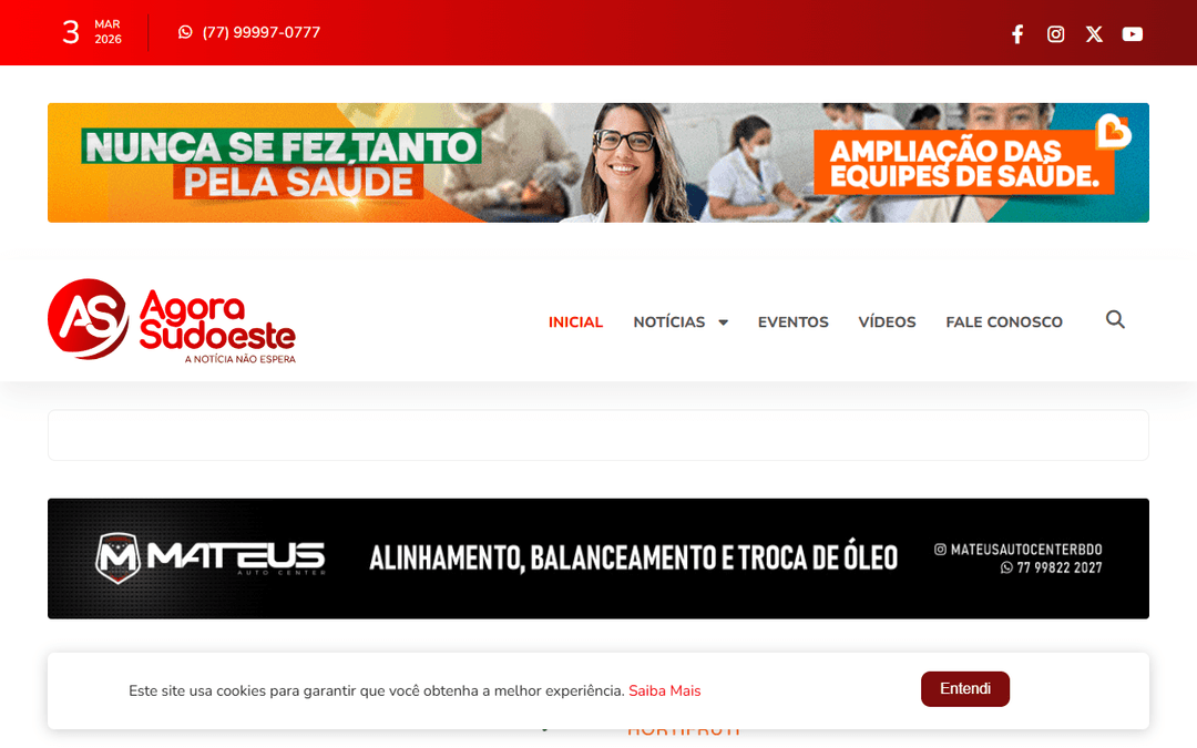 agorasudoeste.com.br publisher screenshot