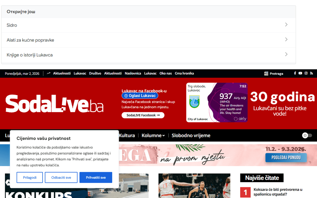 sodalive.ba publisher screenshot