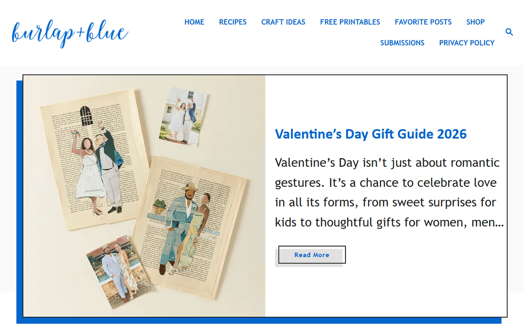 burlapandblue.com publisher screenshot