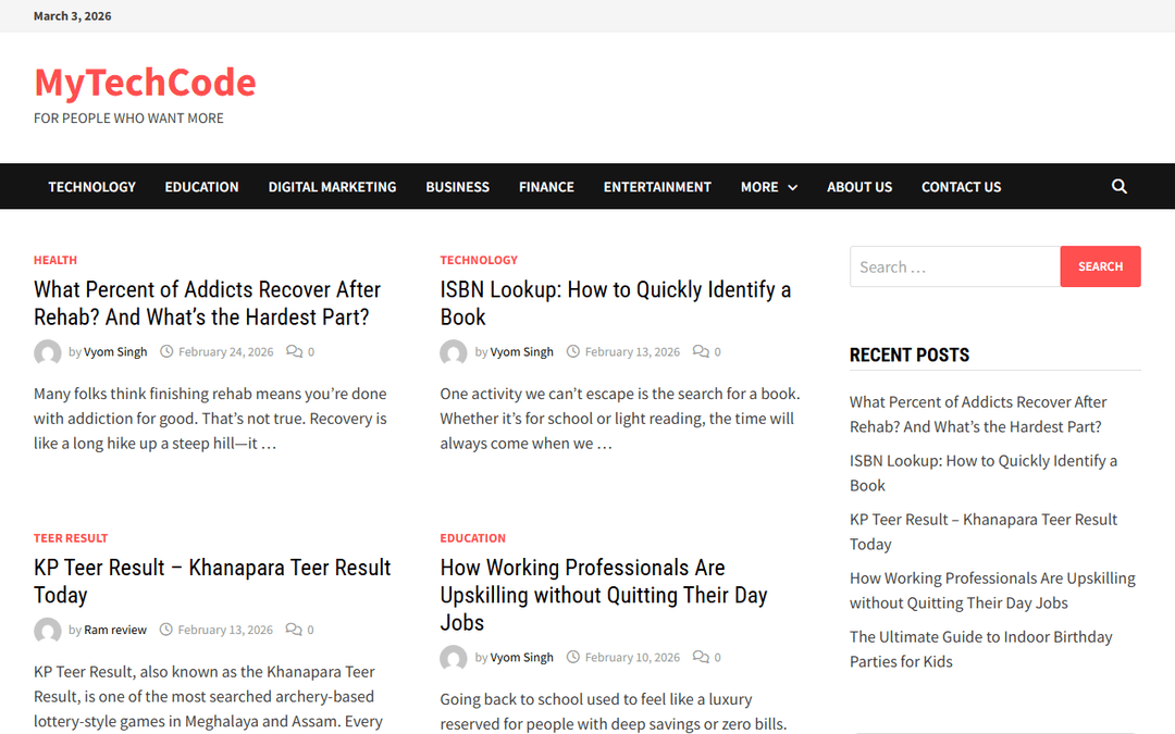 mytechcode.com publisher screenshot