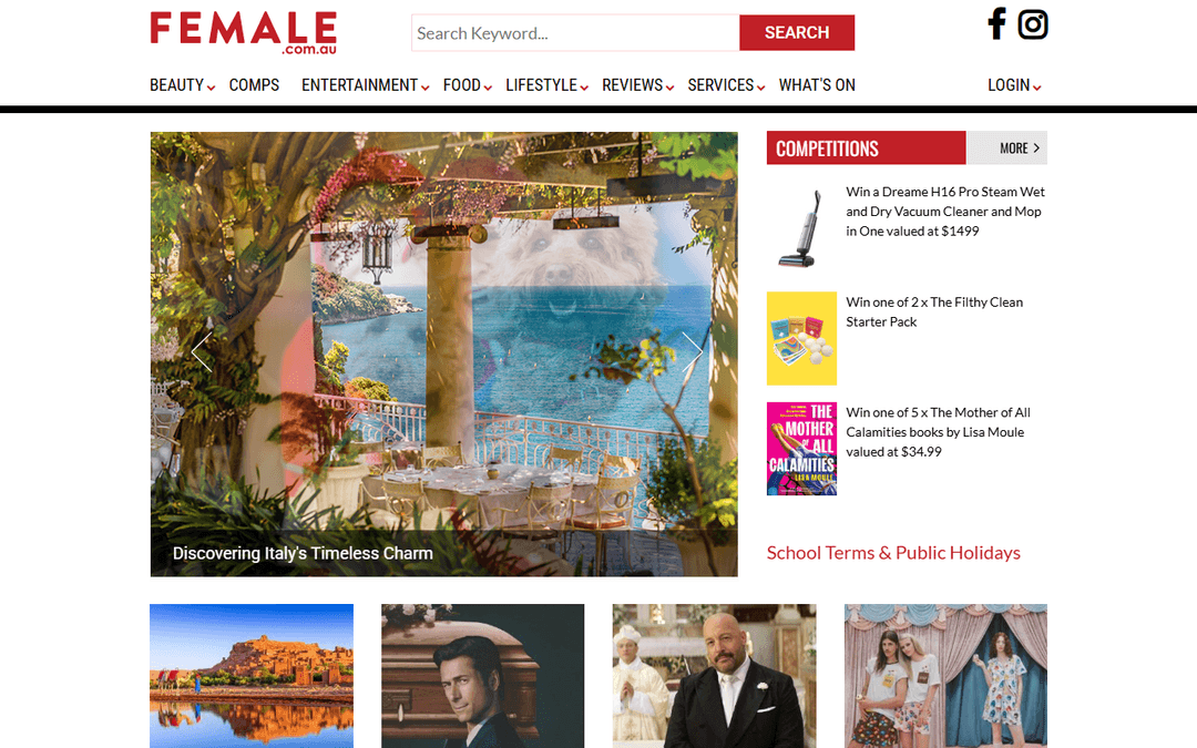 female.com.au publisher screenshot