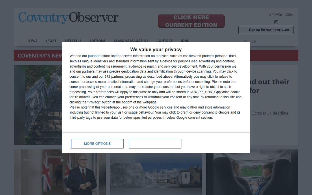 coventryobserver.co.uk publisher screenshot