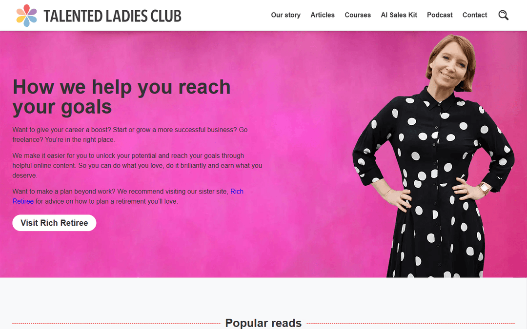 talentedladiesclub.com publisher screenshot