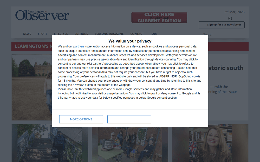 leamingtonobserver.co.uk publisher screenshot