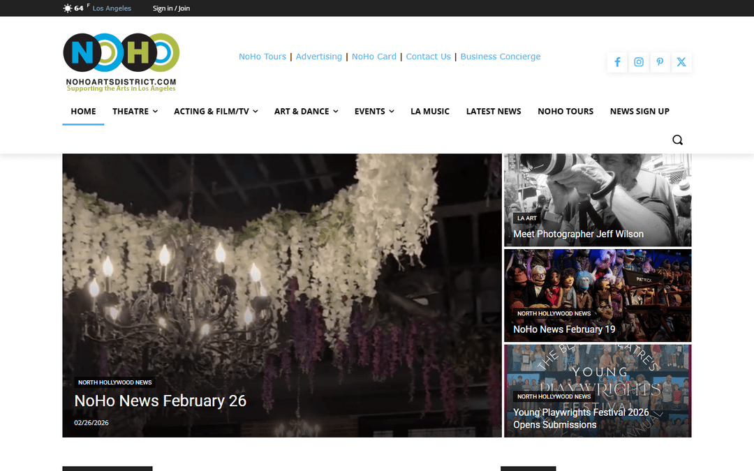 nohoartsdistrict.com publisher screenshot
