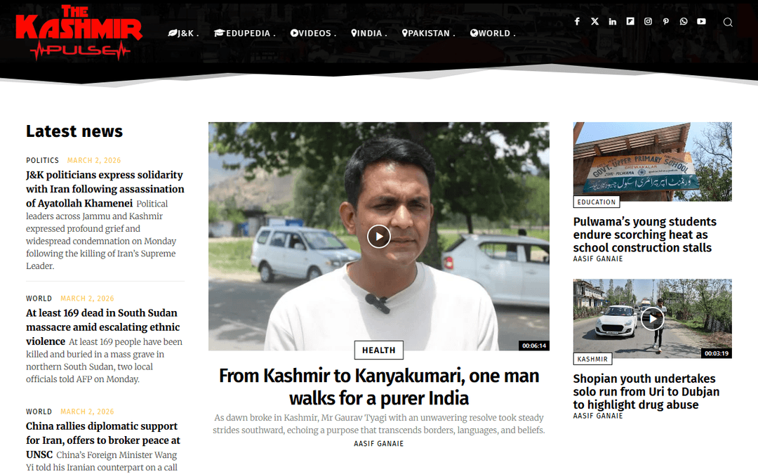 kashmirpulse.com publisher screenshot
