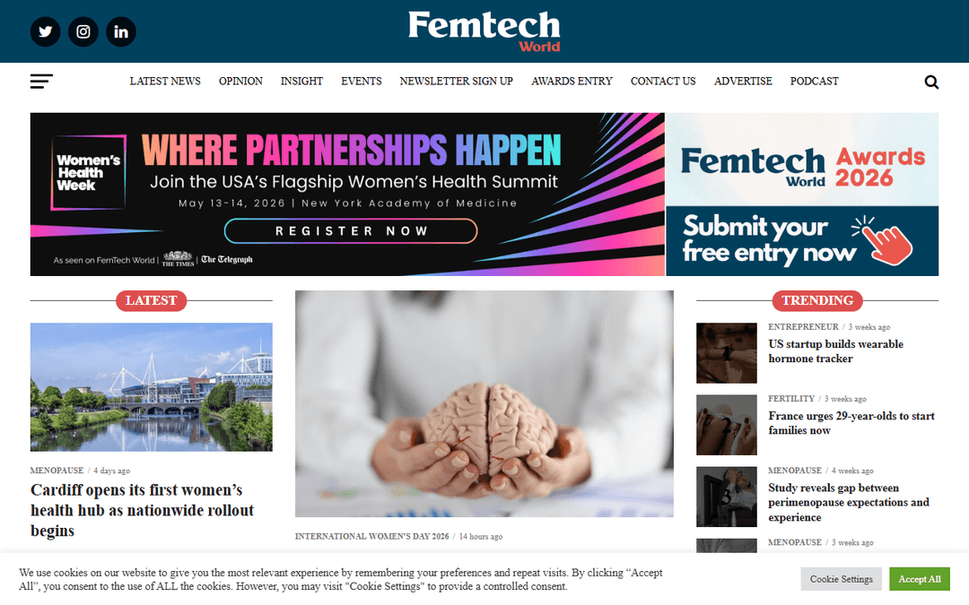 femtechworld.co.uk publisher screenshot