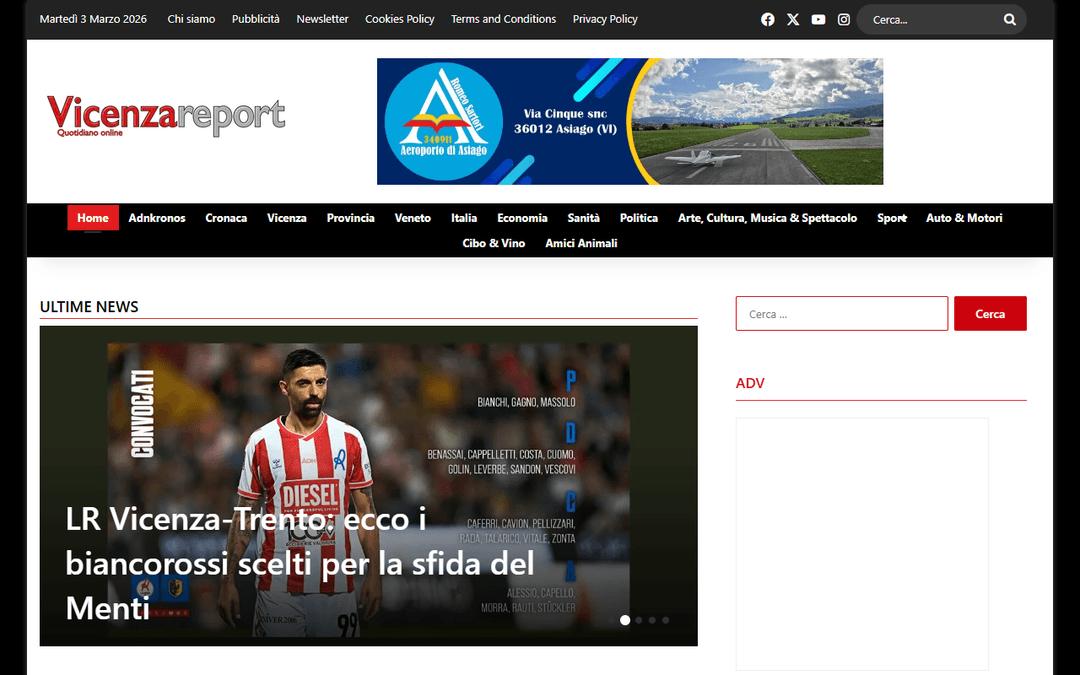 vicenzareport.it publisher screenshot