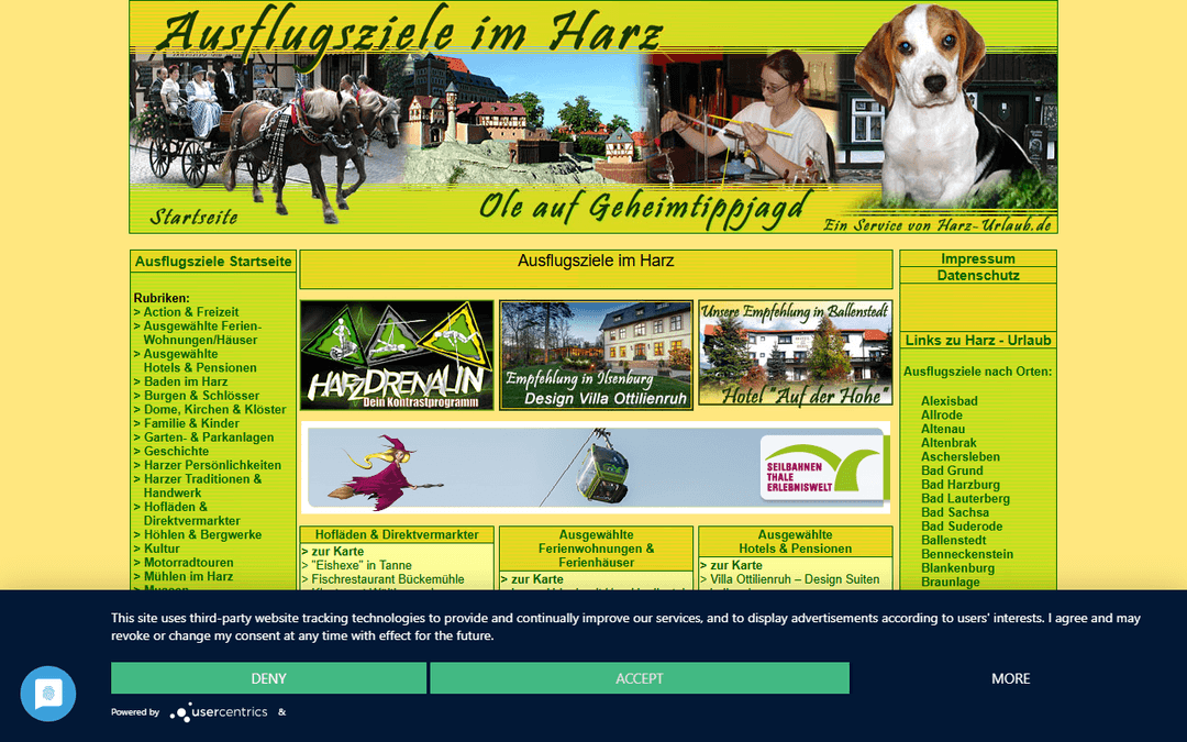 ausflugsziele-harz.de publisher screenshot