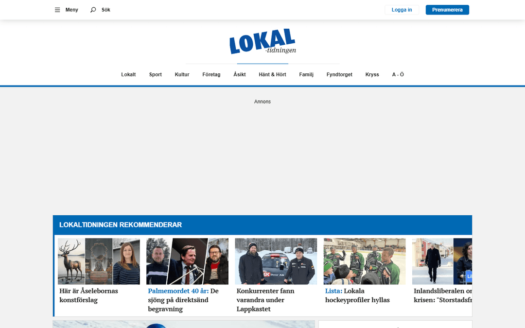 lokaltidningen.nu publisher screenshot