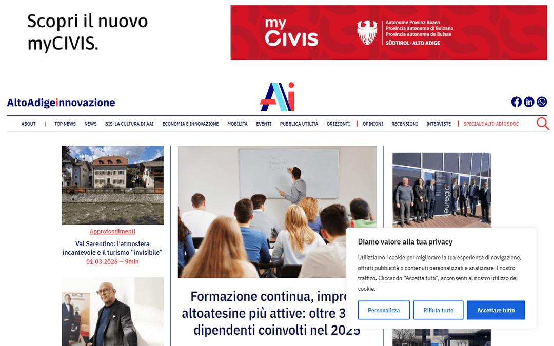 altoadigeinnovazione.it publisher screenshot