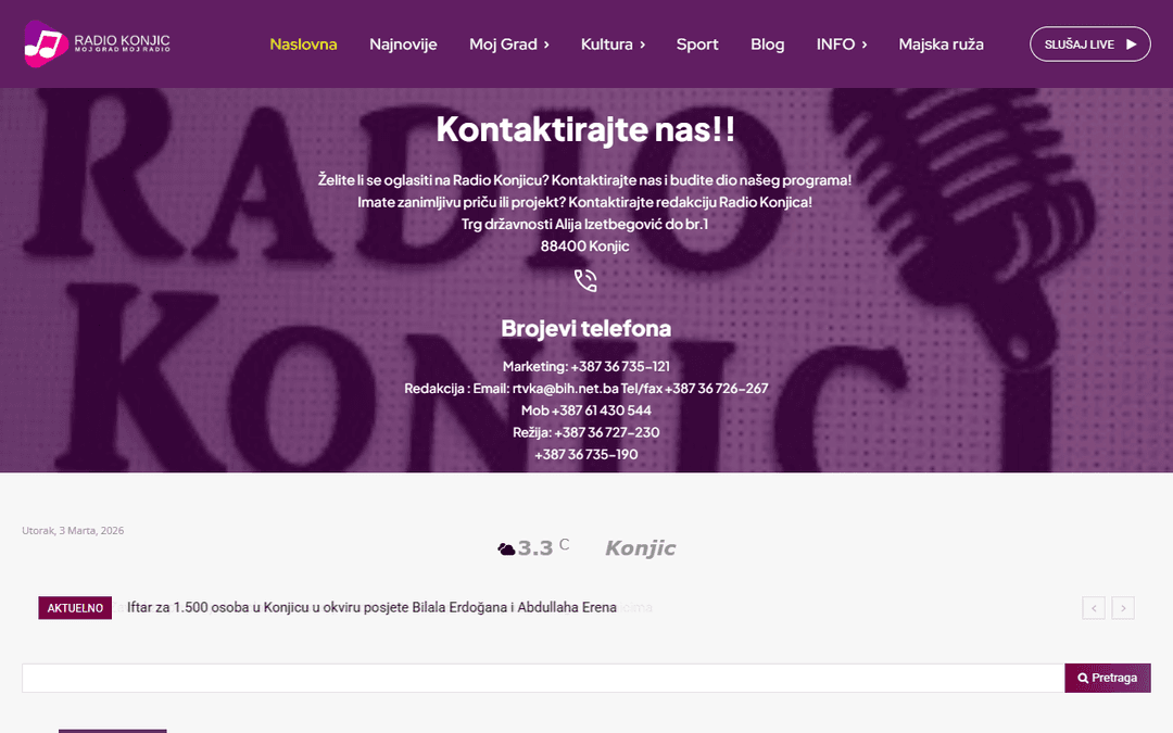 radiokonjic.ba publisher screenshot