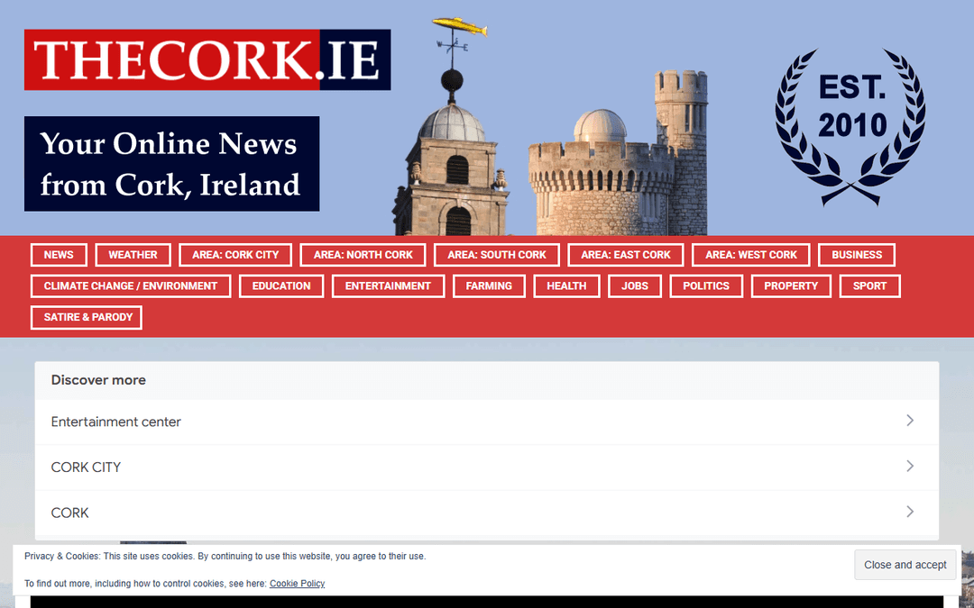 thecork.ie publisher screenshot