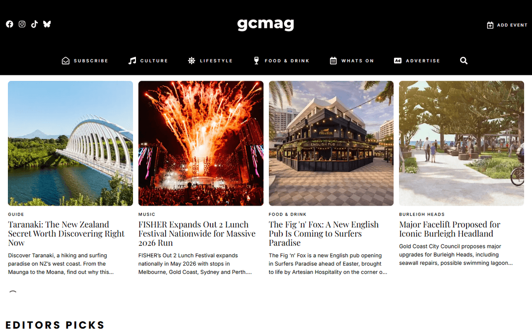 gcmag.com.au publisher screenshot