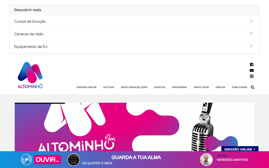 radioaltominho.pt publisher screenshot