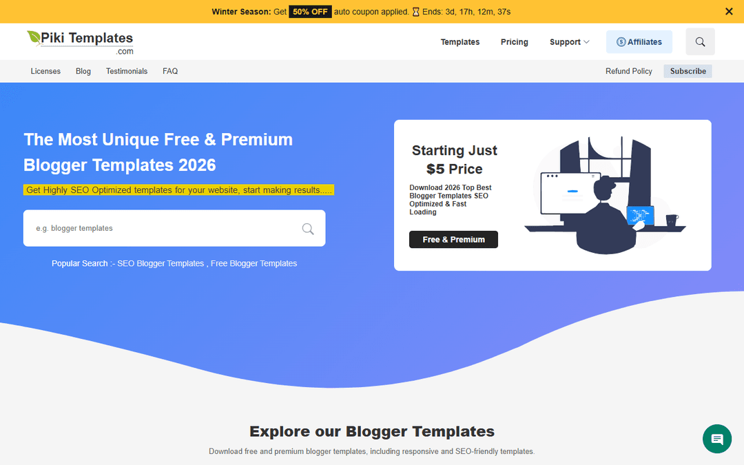 pikitemplates.com publisher screenshot