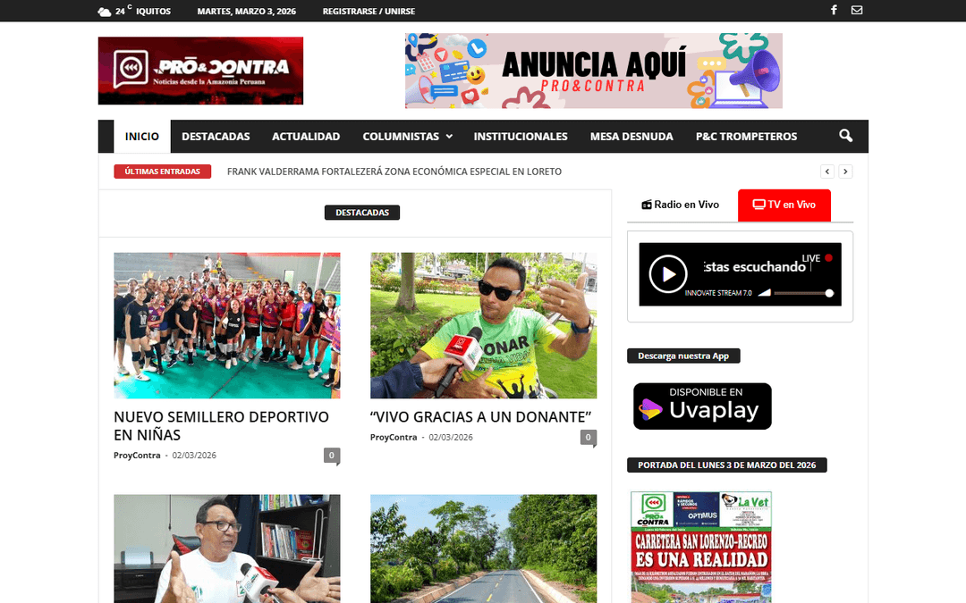 proycontra.com.pe publisher screenshot