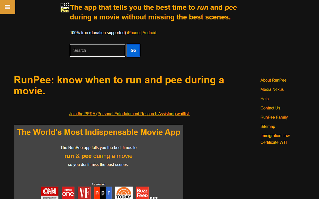 runpee.com publisher screenshot