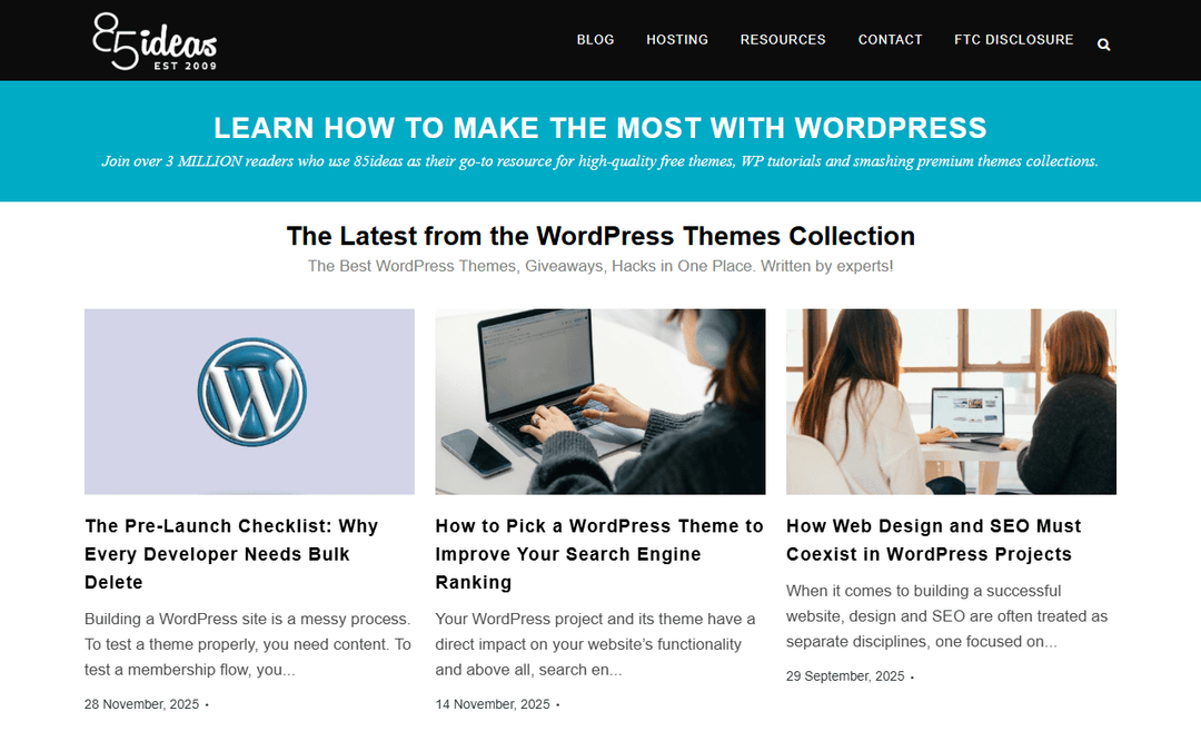 85ideas.com publisher screenshot