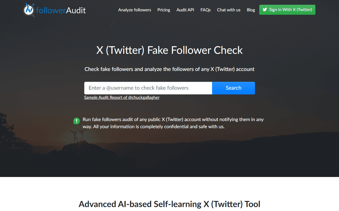 followeraudit.com publisher screenshot