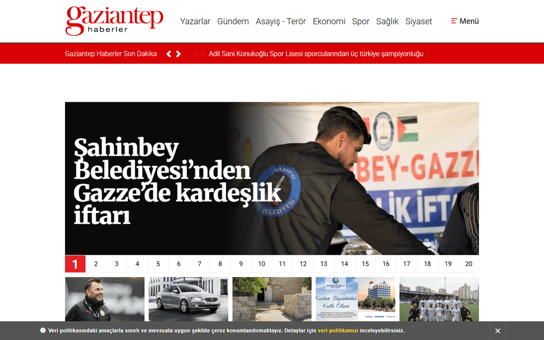 gaziantephaberler.com publisher screenshot