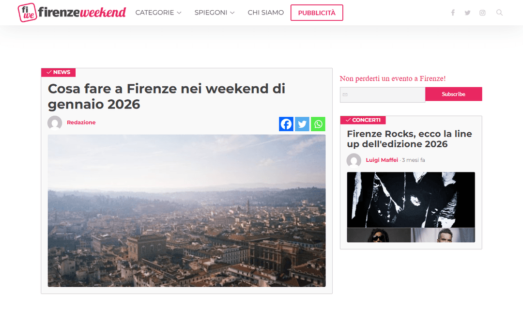 firenzeweekend.it publisher screenshot
