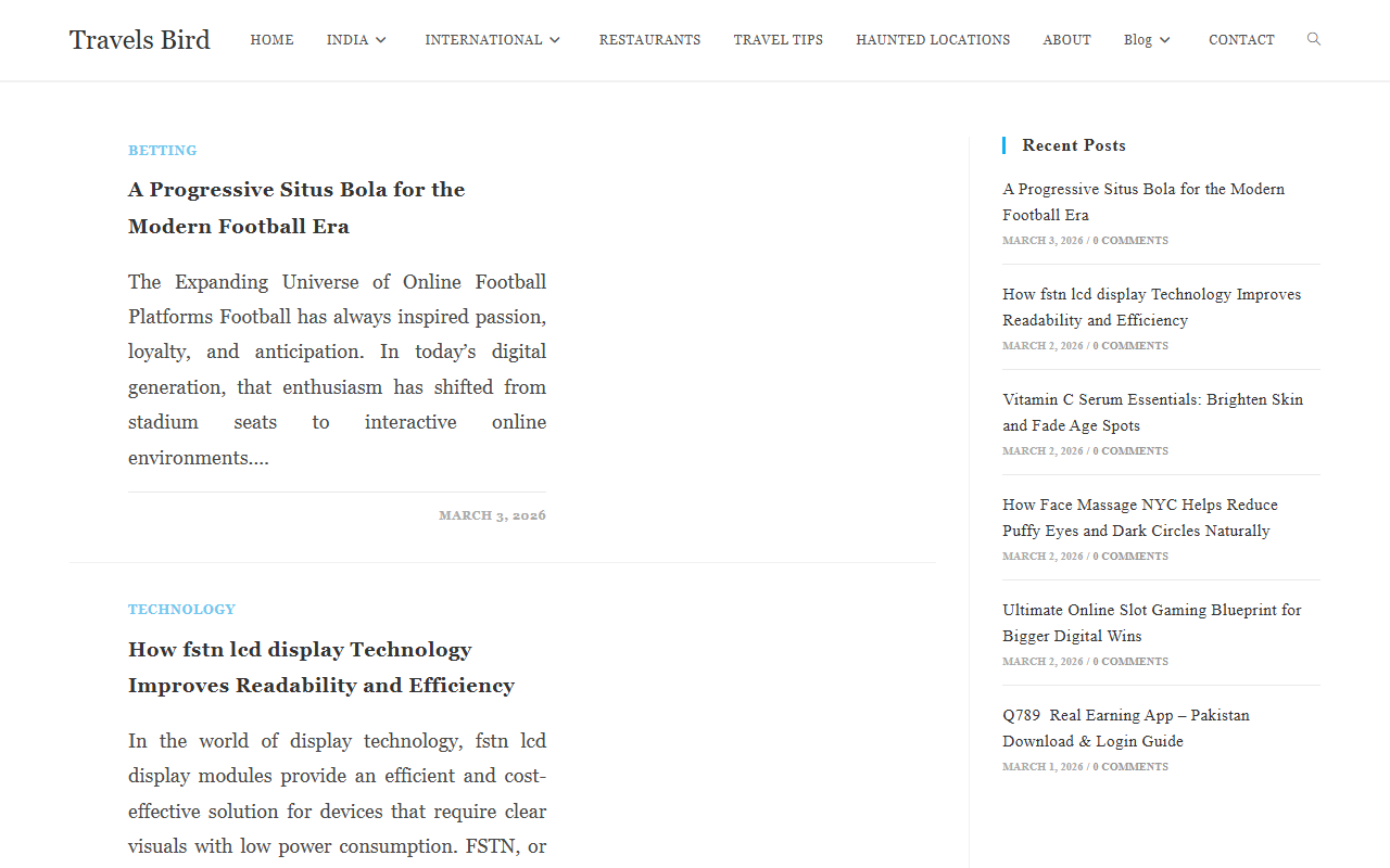 travelsbird.com publisher screenshot