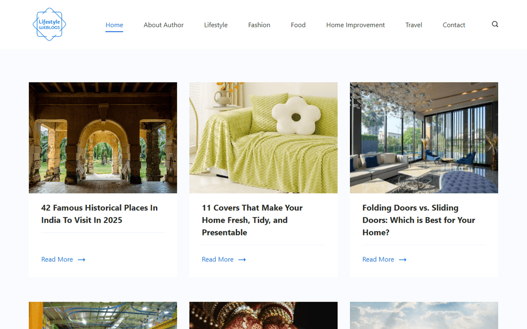 lifestyleweblogs.com publisher screenshot