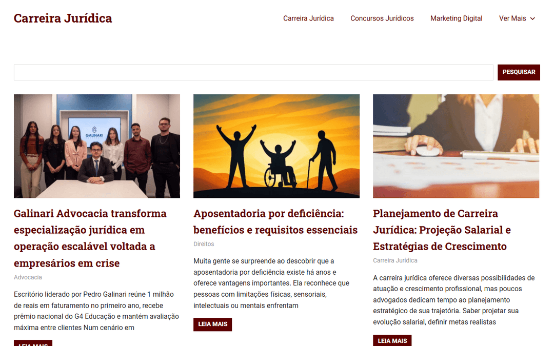 portalcarreirajuridica.com.br publisher screenshot