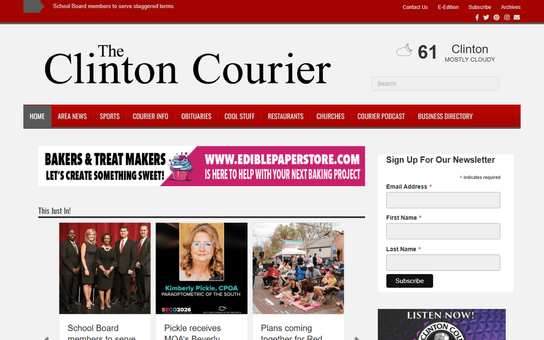 theclintoncourier.net publisher screenshot