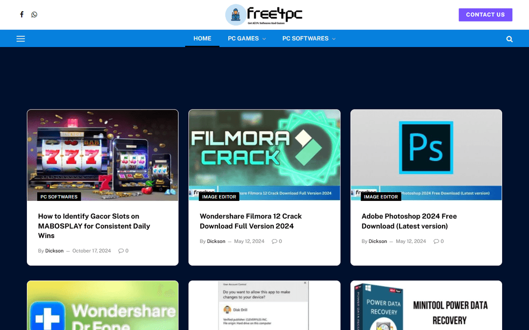 free4pc.com.in publisher screenshot