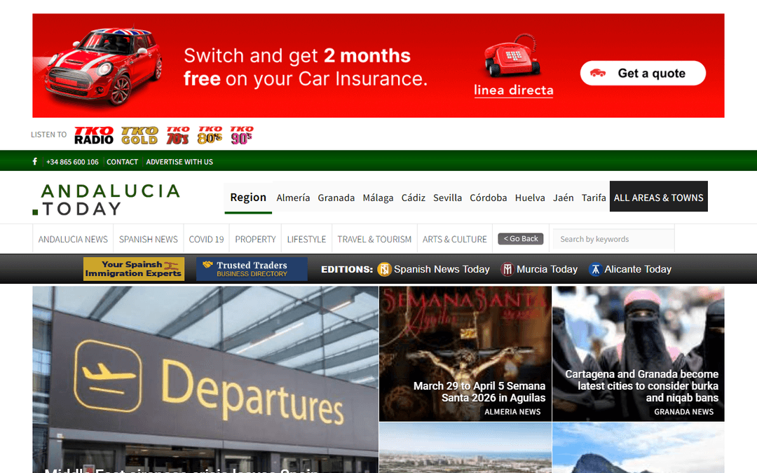 andaluciatoday.com publisher screenshot