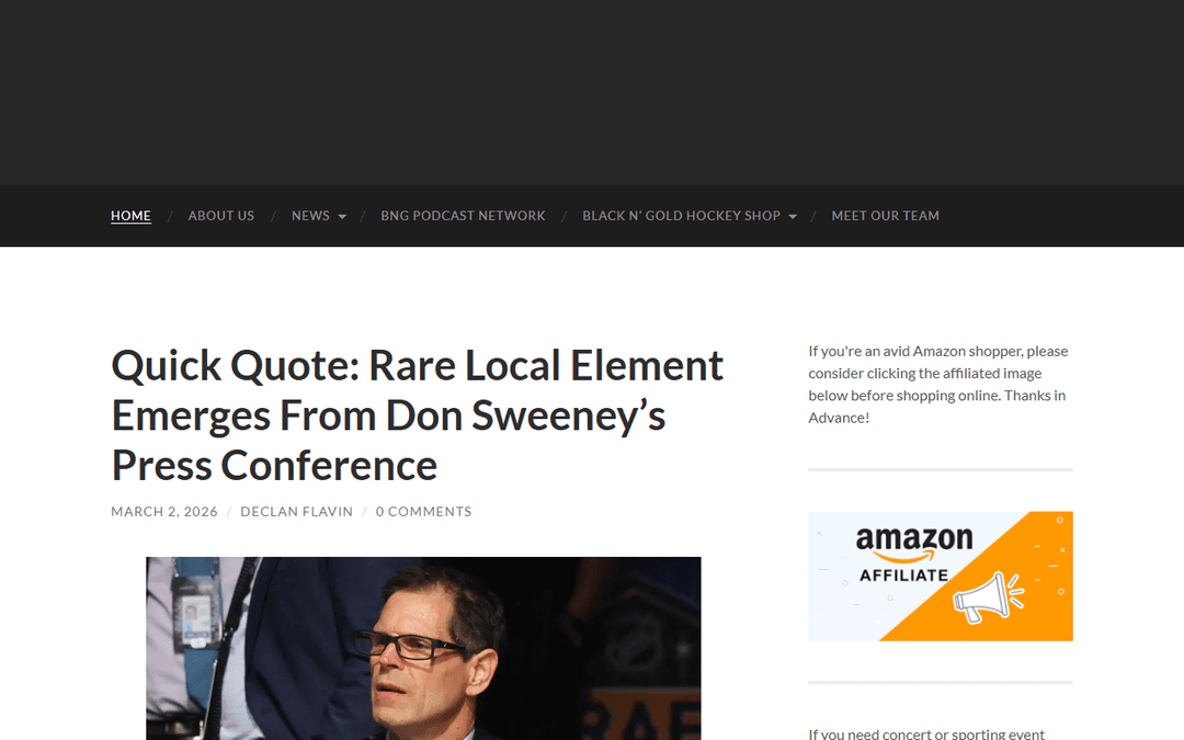blackngoldhockey.com publisher screenshot