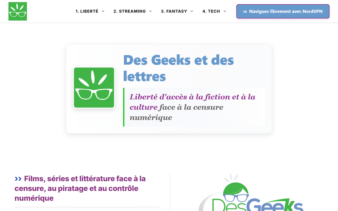 desgeeksetdeslettres.com publisher screenshot
