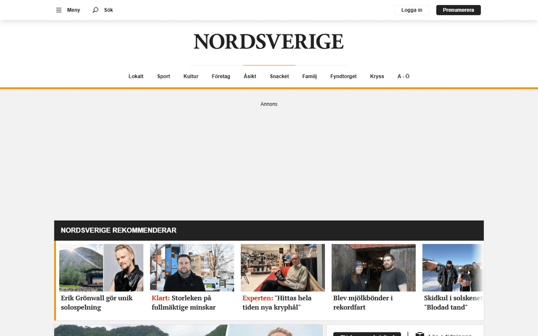 nordsverige.se publisher screenshot