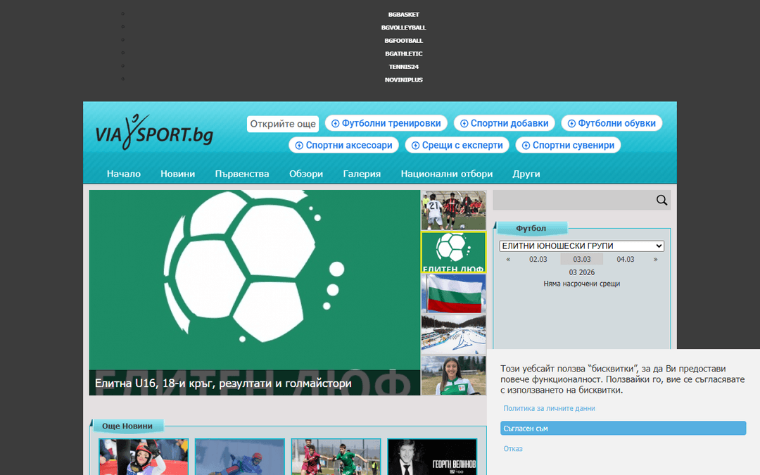 viasport.bg publisher screenshot