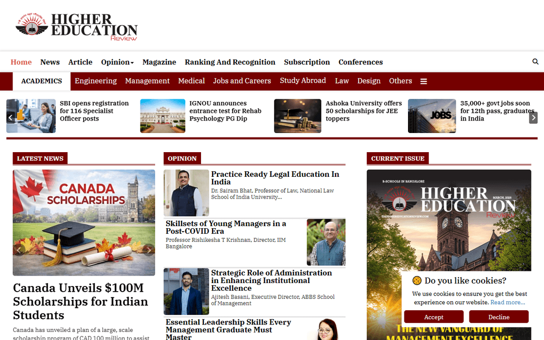 thehighereducationreview.com publisher screenshot