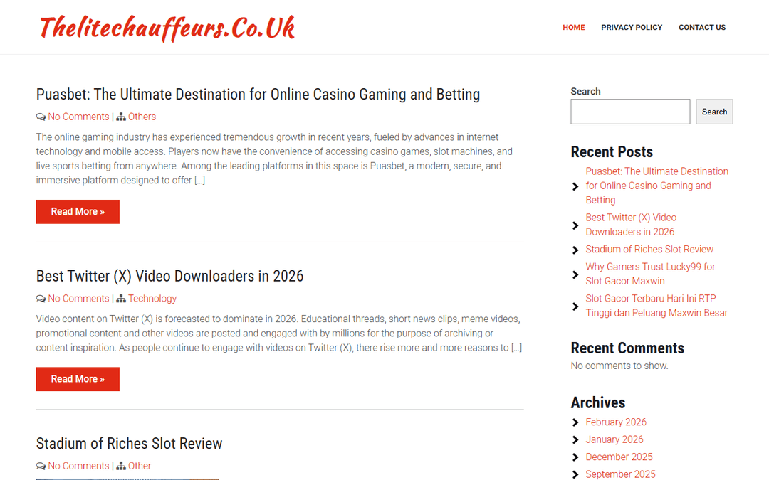 thelitechauffeurs.co.uk publisher screenshot