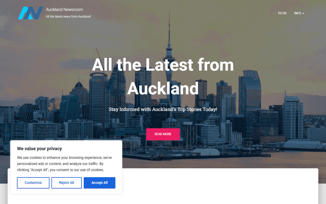 aucklandnewsroom.com publisher screenshot